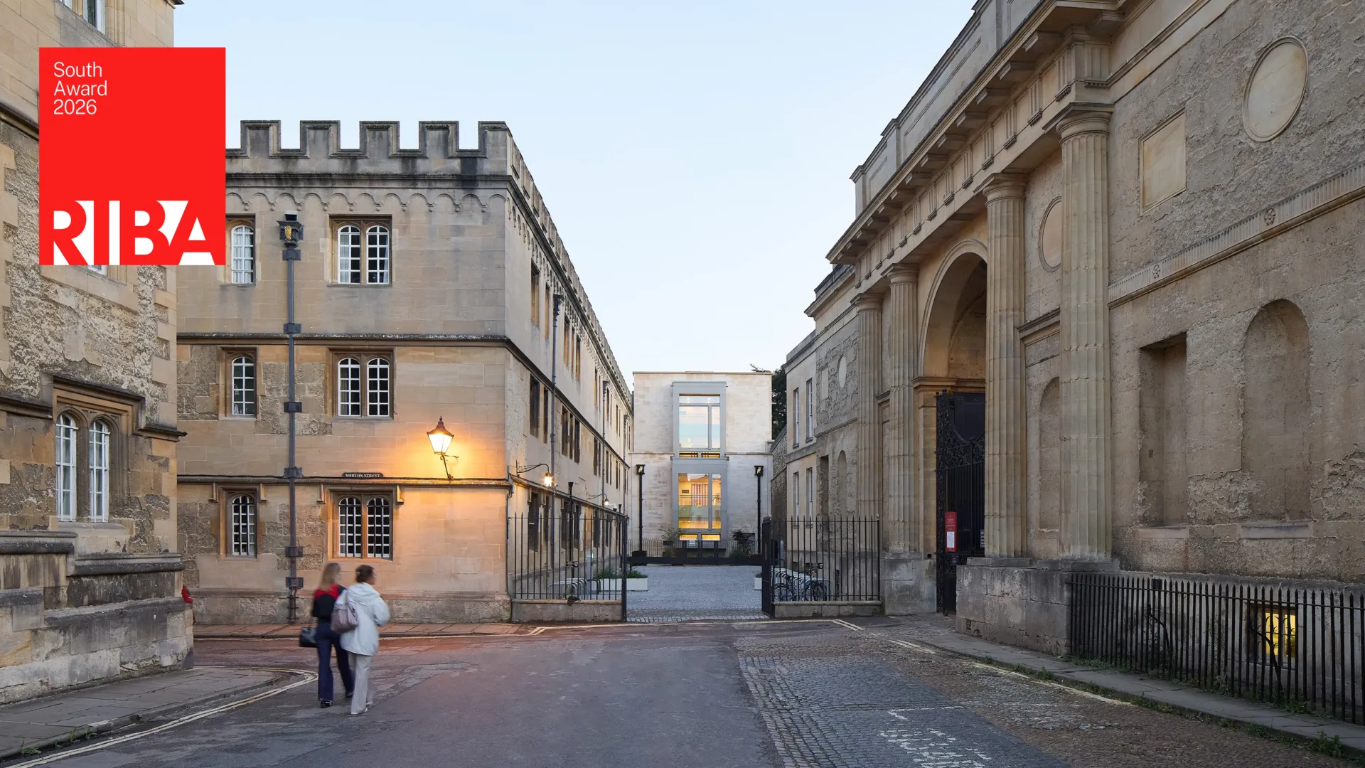 Spencer Building with red RIBA Award banner