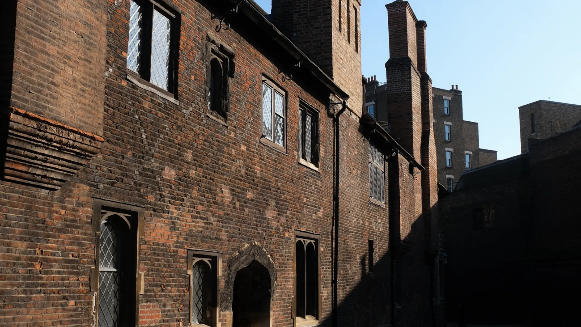 Charterhouse facade in sunlight