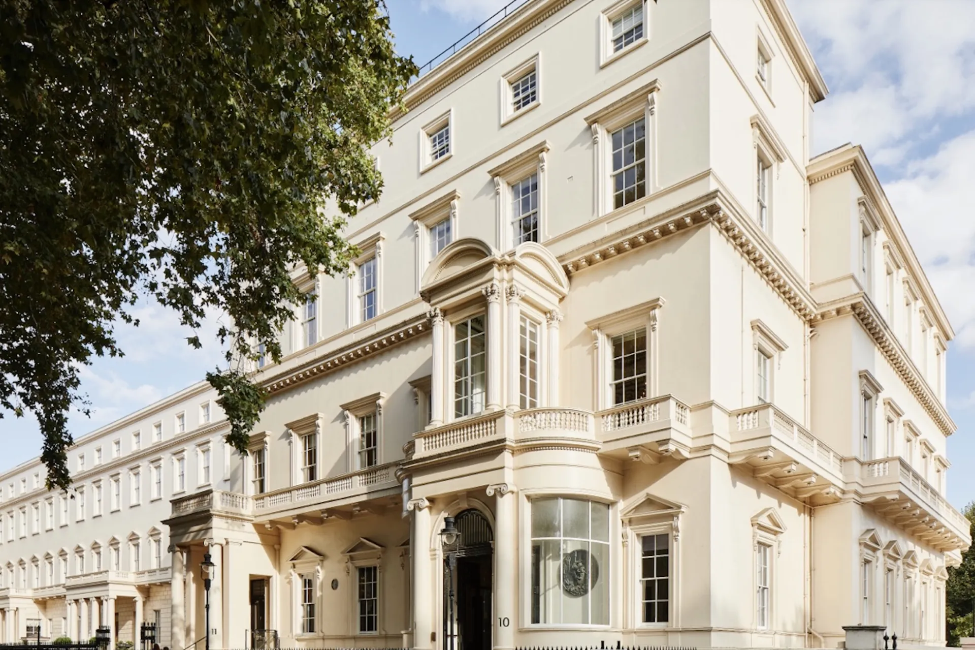 The British Academy exterior shot showing Carlton House Terrace