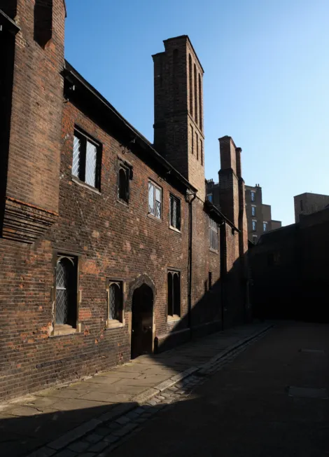 Charterhouse facade in sunlight