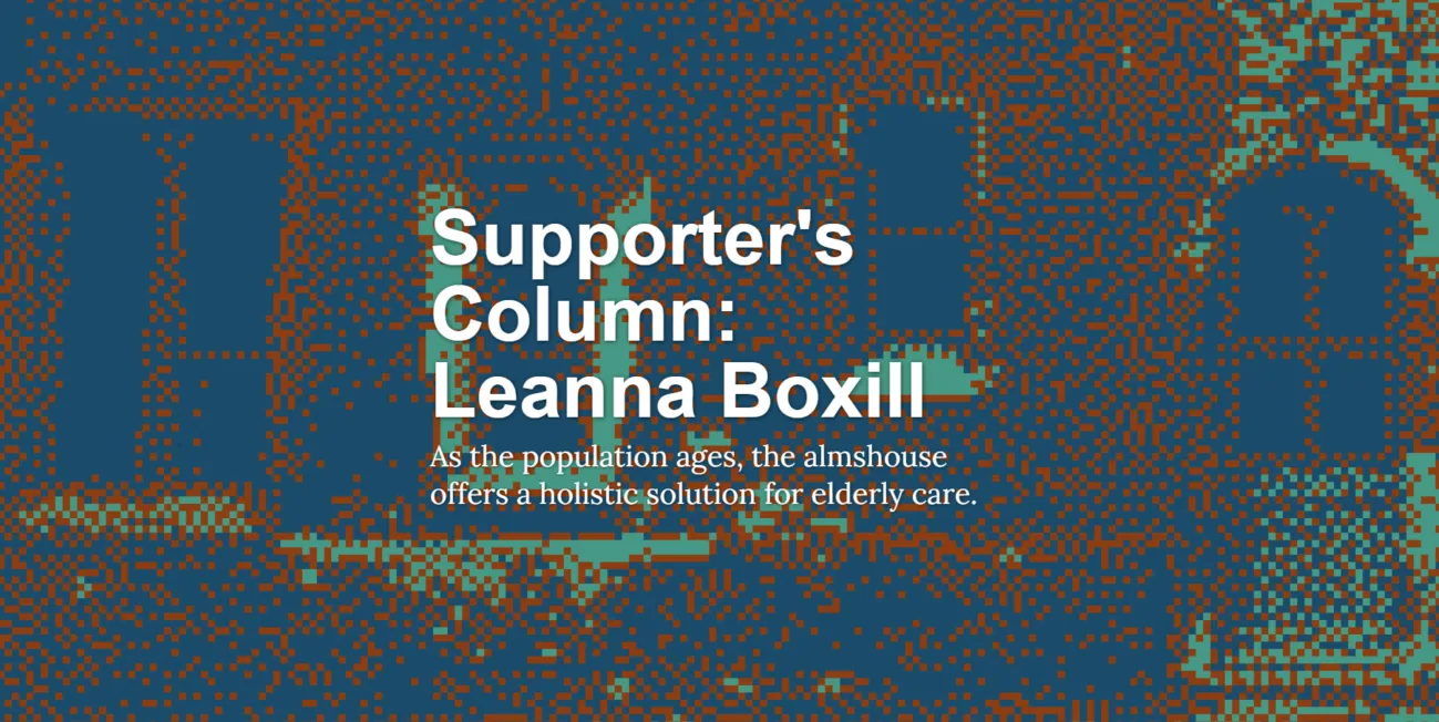 A blue background and white text that says Supporter's Column Leanna Boxill