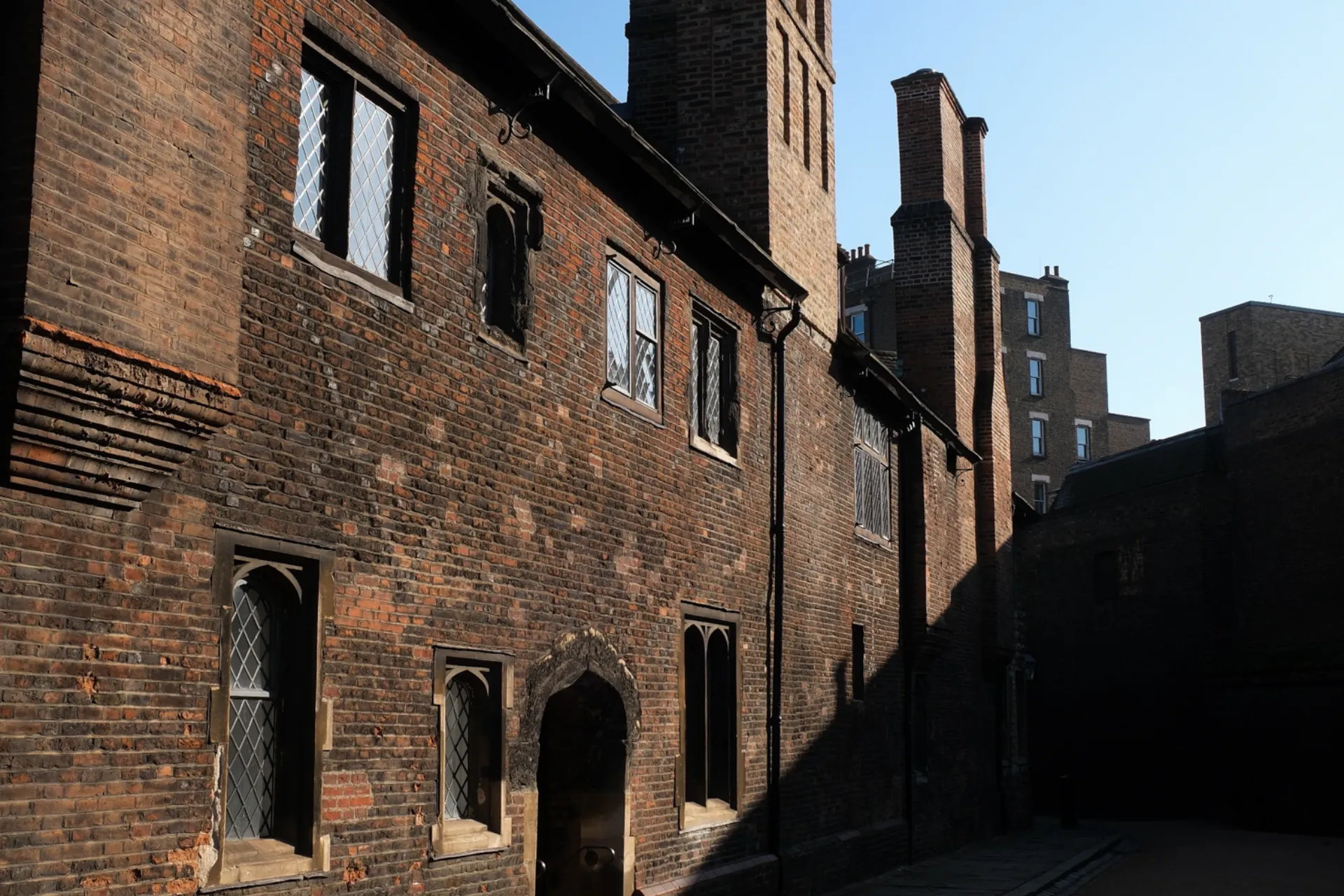 Charterhouse facade in sunlight
